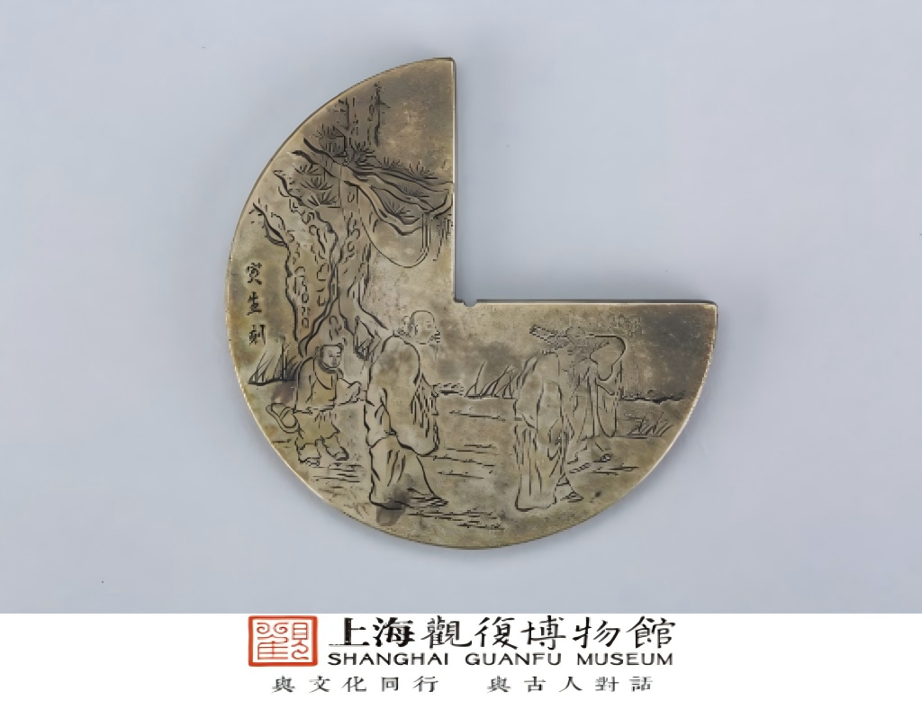 白铜雕圆形印规