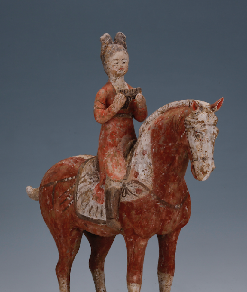 彩绘骑马演乐俑一组（六件）