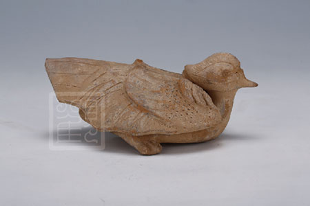 凤鸟形带盖陶砚 汉代