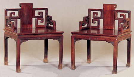 红木攒拐子禅椅 清中期